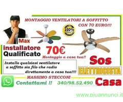 Costo montaggio ventilatore a soffitto Roma