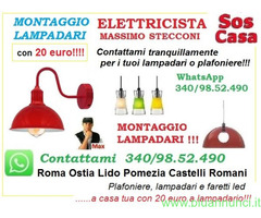 Montaggio lampadari Murano e semplici a Roma