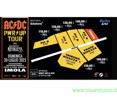 4 biglietti concerto AC/DC Imola 20/07/25 PIT B