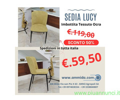 Sedia imbottita – LUCY Verdino - Ocra