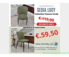 Sedia imbottita – LUCY Verdino - Ocra