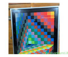 Serigrafia quadro astratto Victor Vasarely .1969