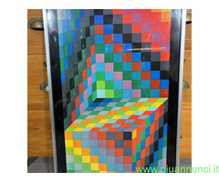 Serigrafia quadro astratto Victor Vasarely .1969